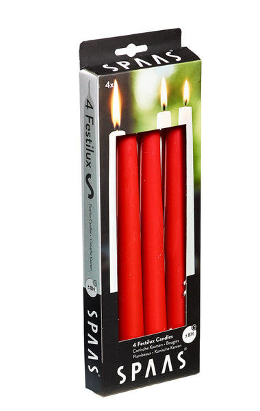 Taper Dinner Candle 4 Pack Red