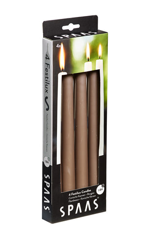 Taper Dinner Candle 4 Pack Taupe