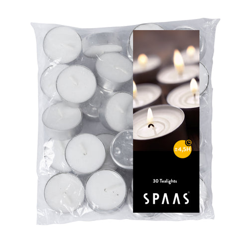 30 Bag Tealight Candles Unscented 4.5 Hour