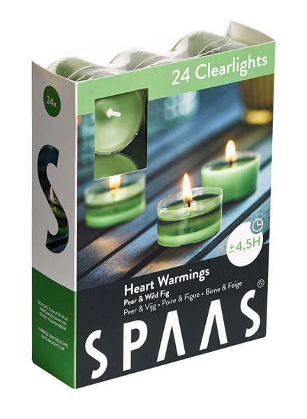 Scented Clear Cup Tealight Candle 24 Pack - Pear & Wild Fig