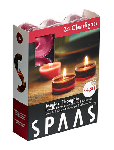 Tealight Candles Clear Cup 24 Pack Chocolate & Lavender