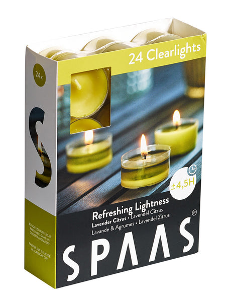 Scented Clear Cup Tealight Candle 24 Pack - Lavender & Citrus