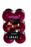 Scented Extra Large Clear Cup Tealight Candle 12 Pack Berry Cocktail