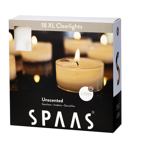 Box 18 Clear Cup Tealight Candles Extra Large Unscented