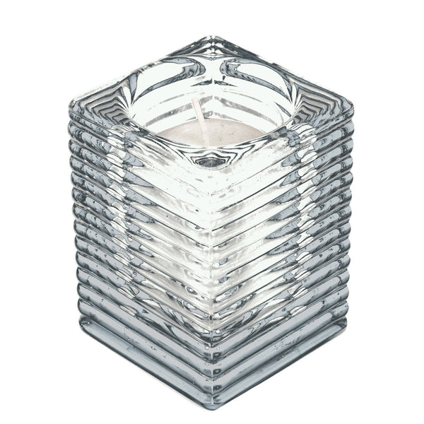 Highlight Glass Candle Holder Transparent with Candle Square