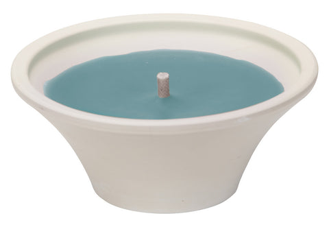 Grey Terracotta Dish Candle Sea Blue Unscented