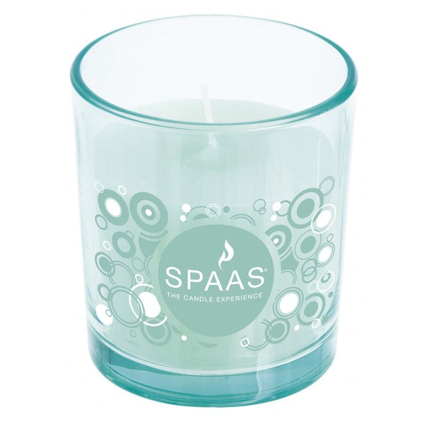 Pastel Coloured Glass Candle Mint Green - Unscented