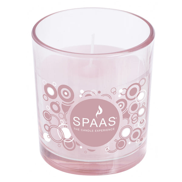 Pastel Coloured Glass Candle Pearl pink - Unscented
