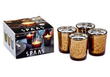 Gift Set of 4 Unscented Glass Candles Bronze