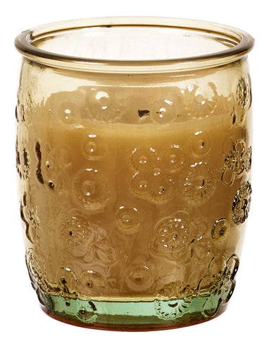 Coloured Outdoor Glass Candle - Sandy beige unscented