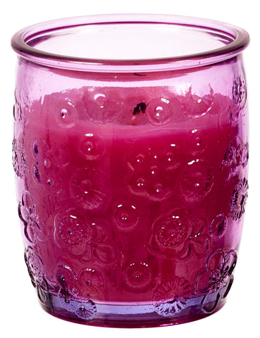 Coloured Outdoor Glass Candle - Old Mauve Unscented