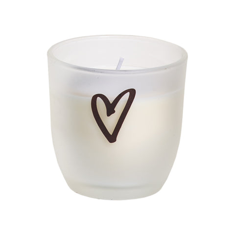 Frosted Glass Candle - Love Heart
