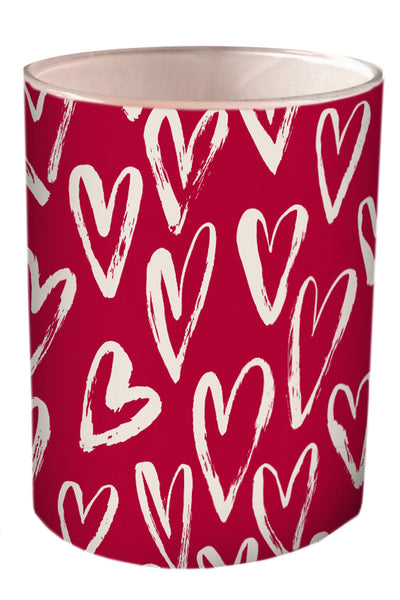 Glass Candle table collection Red Love Hearts