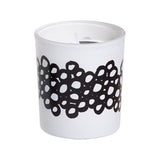 Matt White Glass Candle Black circle Design