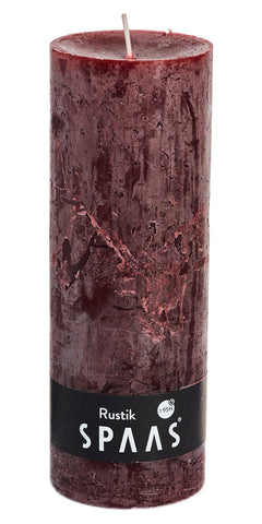 Rustic Pillar Candle 70x190 - Wine Red