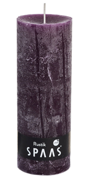 Rustic Pillar Candle 70x190 - Aubergine/Purple