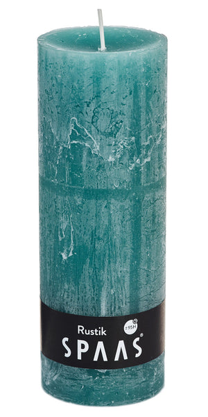 Rustic Pillar Candle 70x190 - Emerald Green
