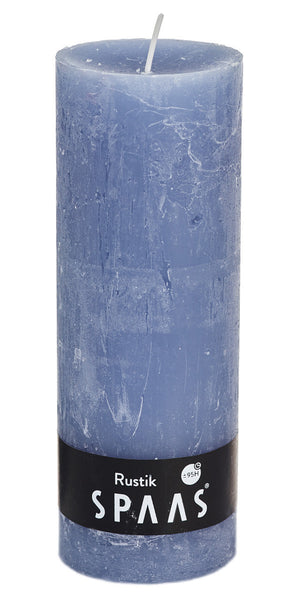 Rustic Pillar Candle 70x190 - Grey Blue