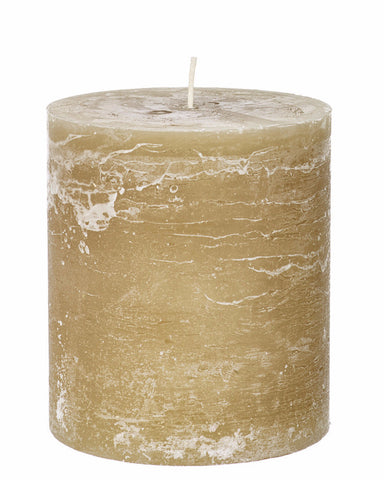 Large Outdoor Rustic Pillar Candle - Sandy beige