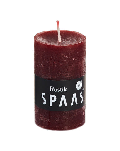 Rustic Pillar Candle 50x80 Wine Red