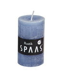 Rustic Pillar Candle 50x80 Grey Blue