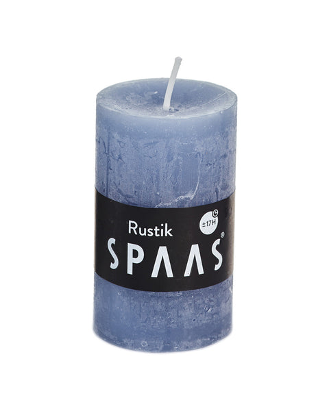 Rustic Pillar Candle 50x80 Grey Blue