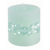 Pastel Coloured Rustic Pillar Candle Mint Green - Unscented