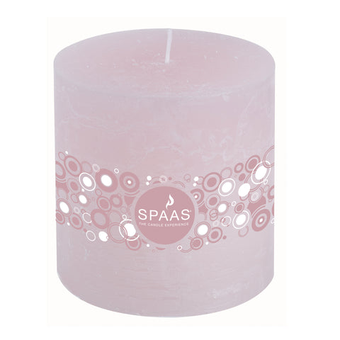 Pastel Coloured Rustic Pillar Candle Pearl Pink - Unscented
