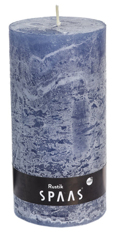 Rustic Pillar Candle 100x200 Grey Blue