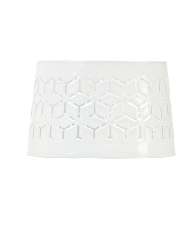 Shade For Scented Glass Candle White Geometric